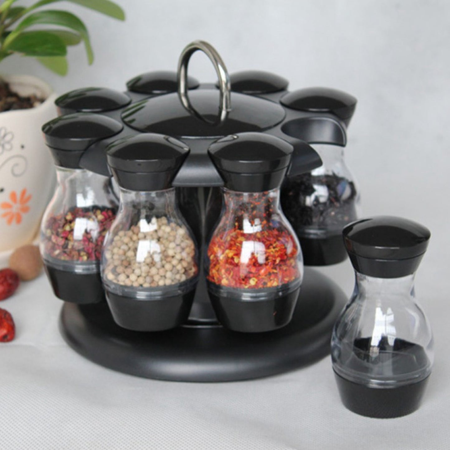 Spice Herbs Organizer Case Jars - TheCozyCanteen
