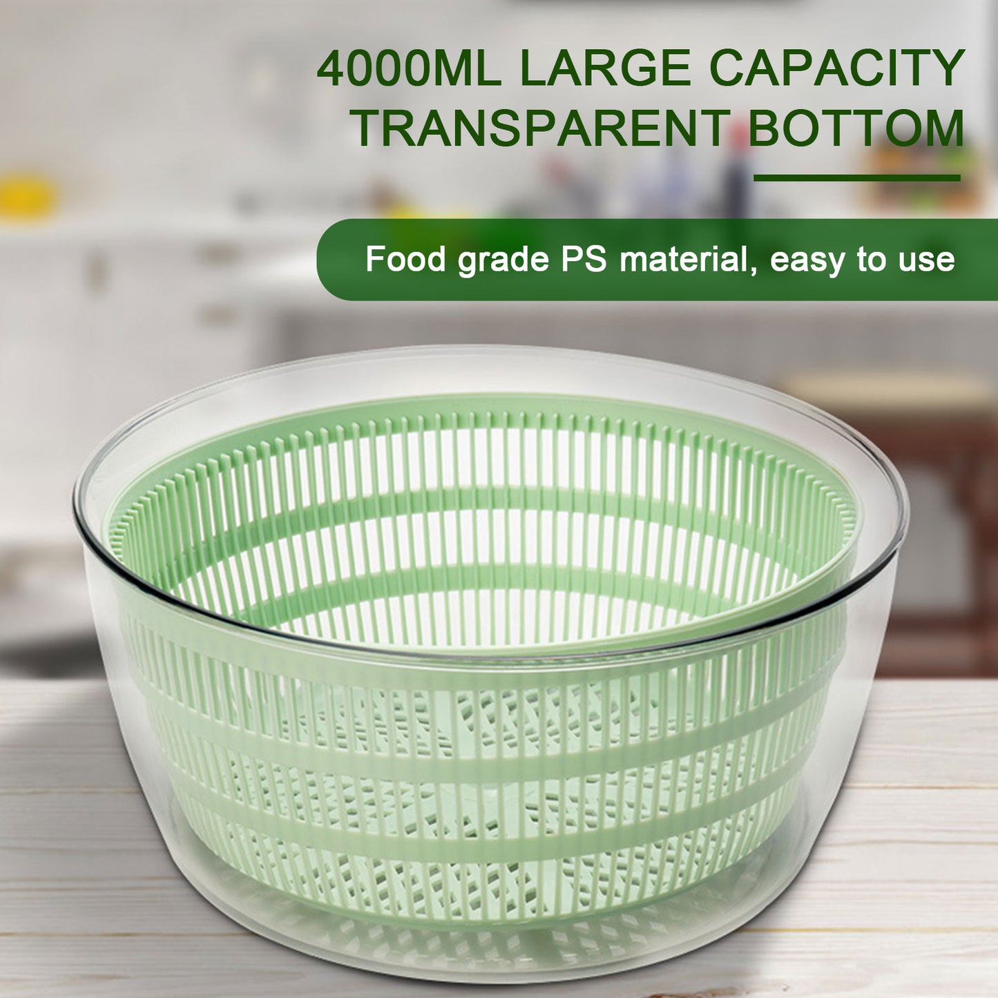 Products Salad Spinner With Lid Large 4L Lettuce/Greens Vegetable Washer - TheCozyCanteen